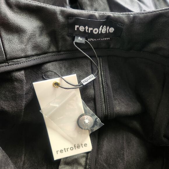 Retrofete Tally Pant in Black Faux Leather Size Large NWT - Picture 8 of 10
